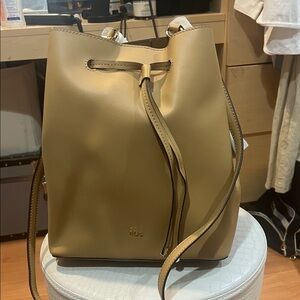 Lauren Ralph Lauren Tan Crossbody Bucket Bag